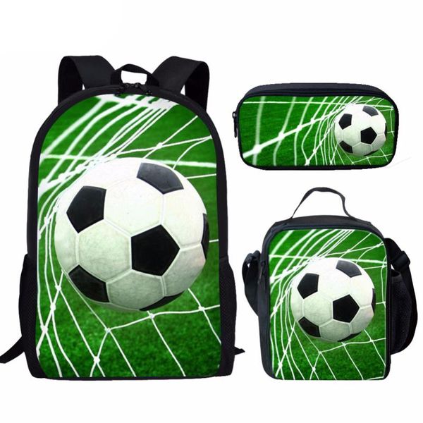 

customzied school bags for teenagers girls schoolbag large capacity foot ball printing children backpack set pencil bag