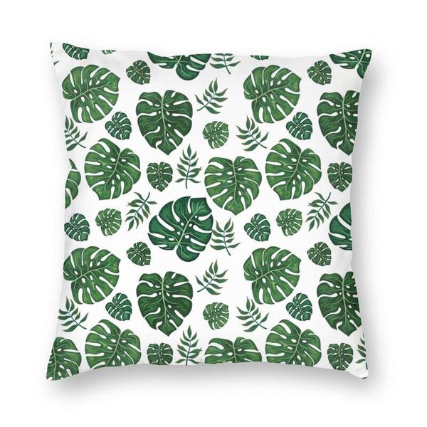 

cushion/decorative pillow beautiful green tropical leaves plant throw cover home decor custom square cushion 40x40 pillowcover for sofa