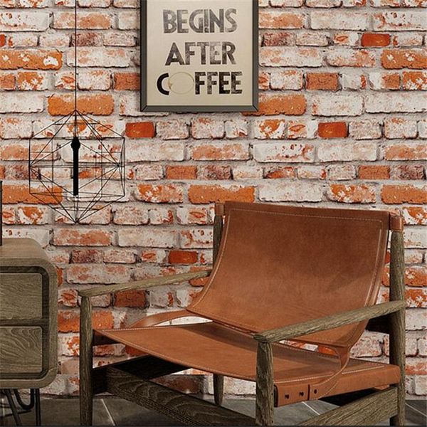 

wallpapers retro nostalgic antique brick pattern wallpaper 3d stereo restaurant clothing store el background red