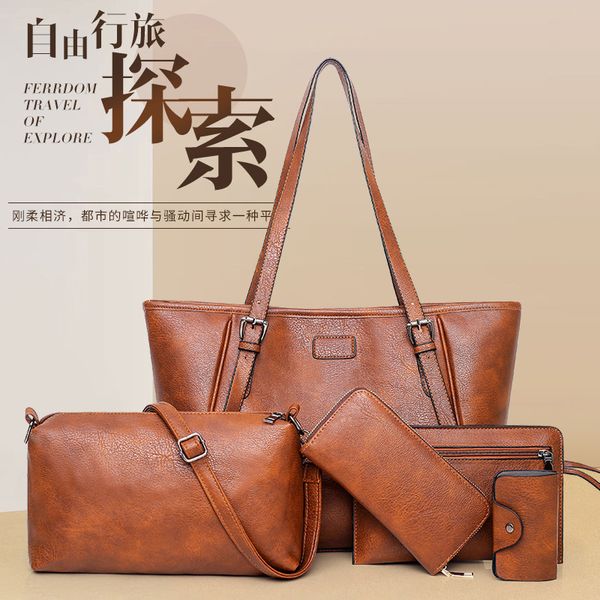 

messenger bags messenger bagsfashion stitching women's single shoulder slant span large capacity bucket mother bag five piece set