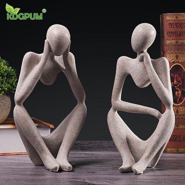 

nordic handmade abstract thinker character sculpture miniature resin figurines crafts office deskhome decoration ornaments garden decora