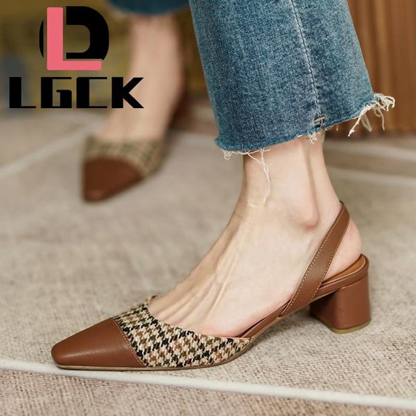 

summer women high heels outdoor fashion shoes shallow mouth leisure professional work shoe buckles plaid sandals, Black