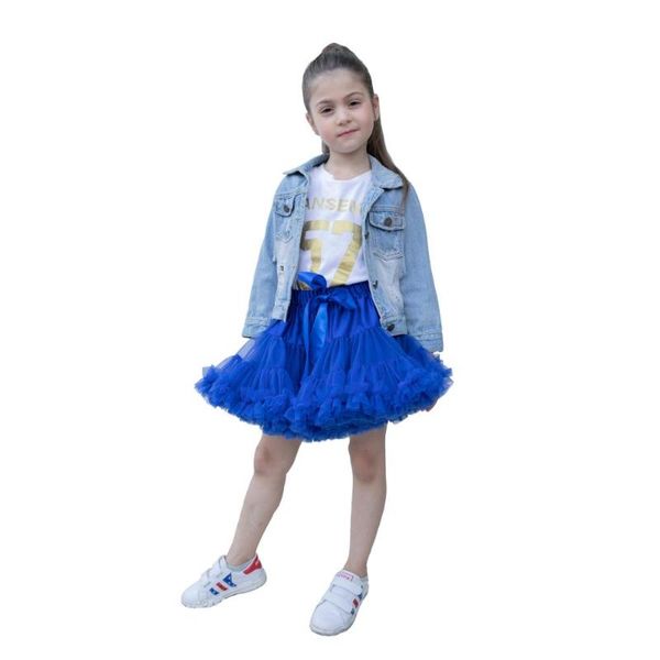 

skirts fashion girls skirt 2021 children's tutu kids baby fluffy pettiskirts retail 0-12age royal bule, Blue