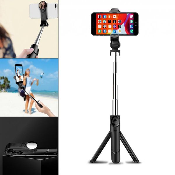 XT09S Telefono cellulare Selfie Stick Telecomando con treppiede Supporto per telefono video live multifunzione integrato