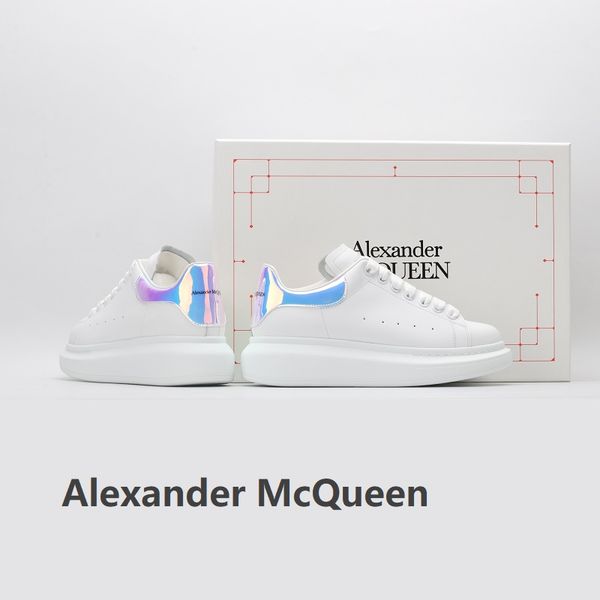 

[with box] alexander mcqueen men shoe fashion women mens leather lace up platform oversized sole sneakers white black casual shoes 35-46 k6d