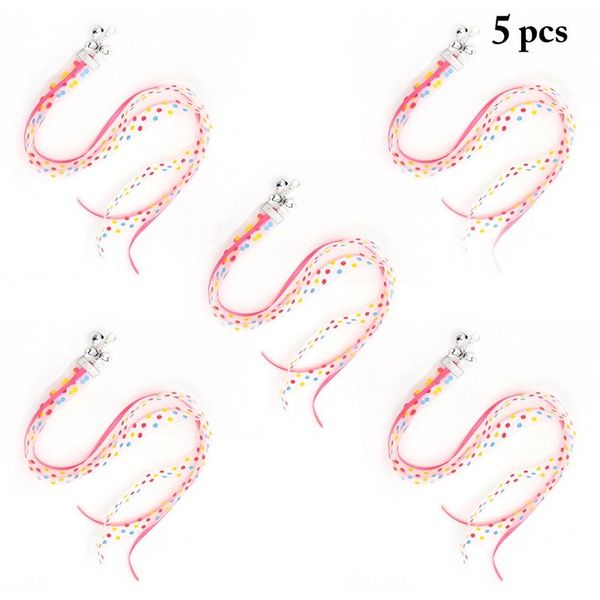 

5pcs cat teaser wand toys colorful interactive chase rod ribbon replacement refill pet cats training playing stick toy