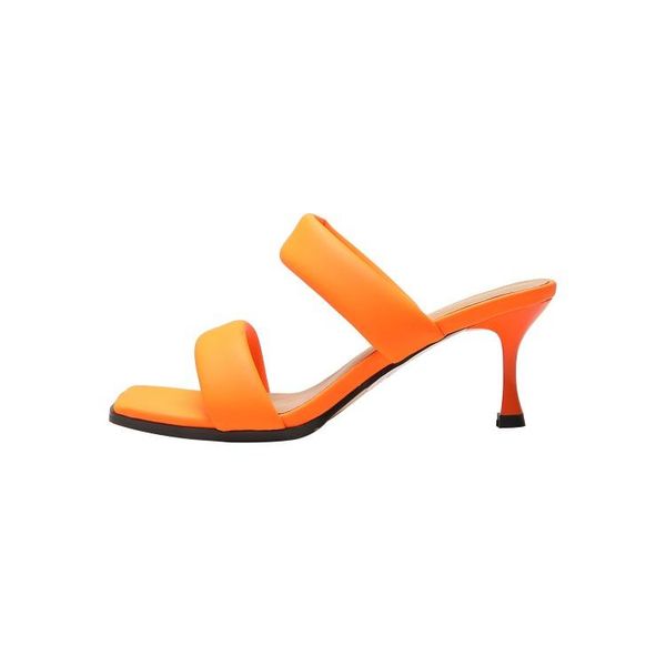 

summer fashion slim and simple slippers high-heeled shoes with women's outer, Black