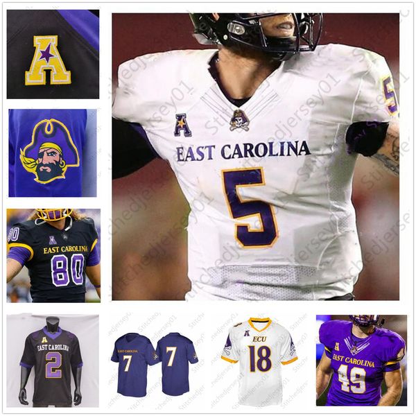 

east carolina pirates ecu football jersey ncaa college chris c.j. johnson holton ahlers keaton mitchell rahjai harris jsi hatfield ryan jone, Black