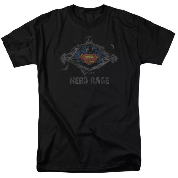 

Superman Nerd Rage T-Shirt DC Comics Sizes S-3X NEW, White;black