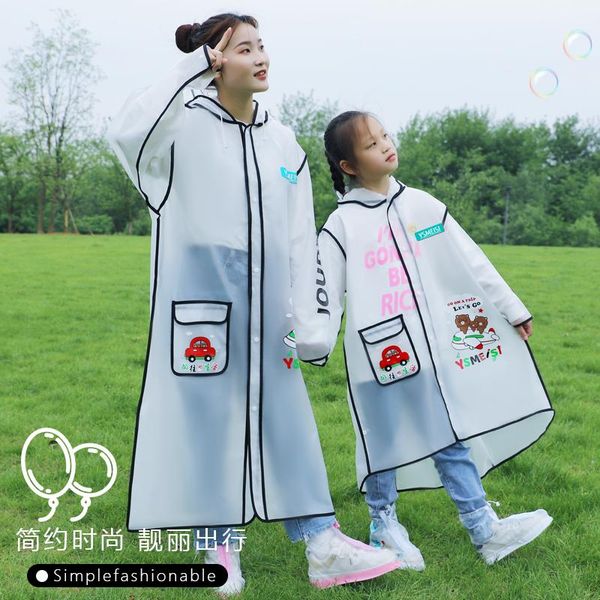 

raincoats boys and girls children parent-child raincoat travel belt backpack position poncho middle older electric car