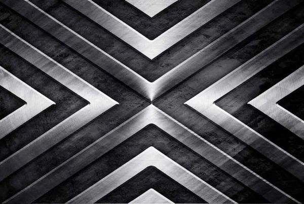 

wallpapers drop custom 3d wallpaper mural metal steel plate texture cutting line black and white wall decoration painting