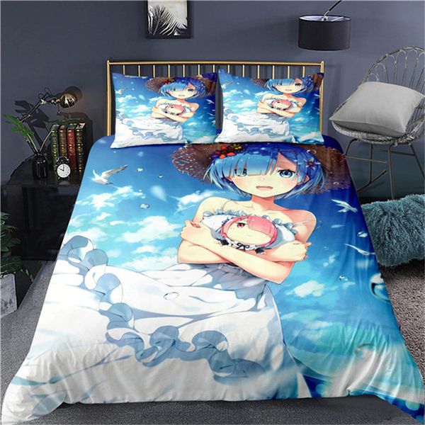 

two dimensional beautiful girl style 3d printing colorful bedding sets duvet cover-40