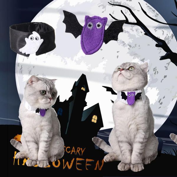 

cat costumes halloween cats tie polyester mysterious bat elf bow adjustable festive holiday party fake collar pets dogs decoration
