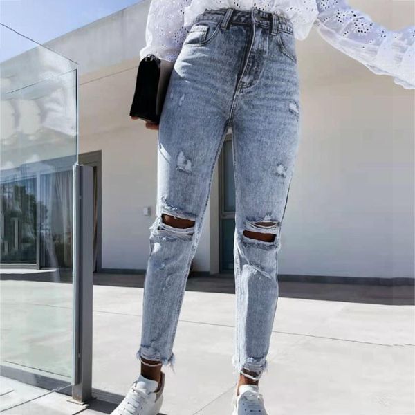 

women's jeans high waist slim denim shorts bermuda plus size woman fashion tassel tight five-point washed female summer, Blue