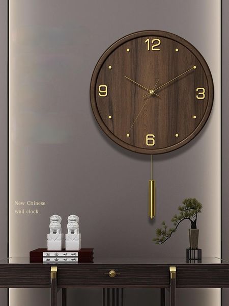 

european style wall clock living room home fashion creative light luxury modern solid wood atmospheric clocks