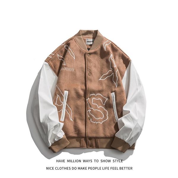 

men's jackets arrival autumn and spring graphic embroidery men's baseball bomber jacket women oversize varsity stadium coat stree, Black;brown