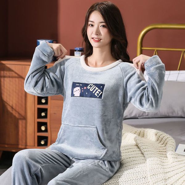 

5xl womens pajama women winter flannel sleepwear plus large size cartoon hooded warm thick homewear pajama woman winter pyjamas, Black;red