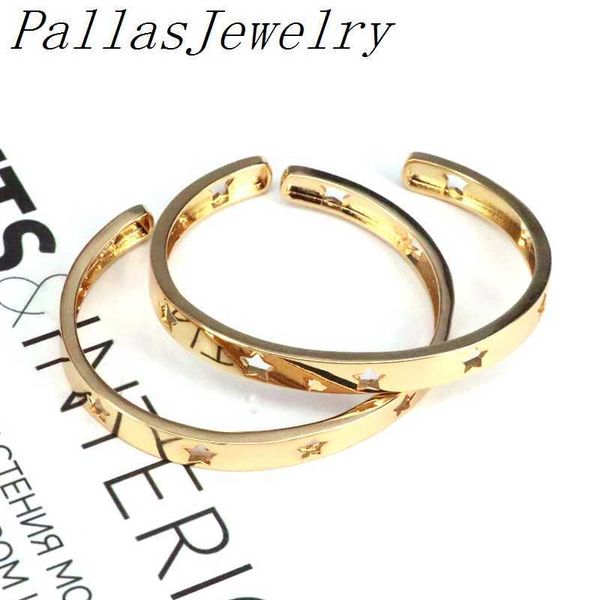 

5pcs new arrival wholesale trendy gold plating bangle star hollow design bracelet cuff jewelry present for women q0720, Black