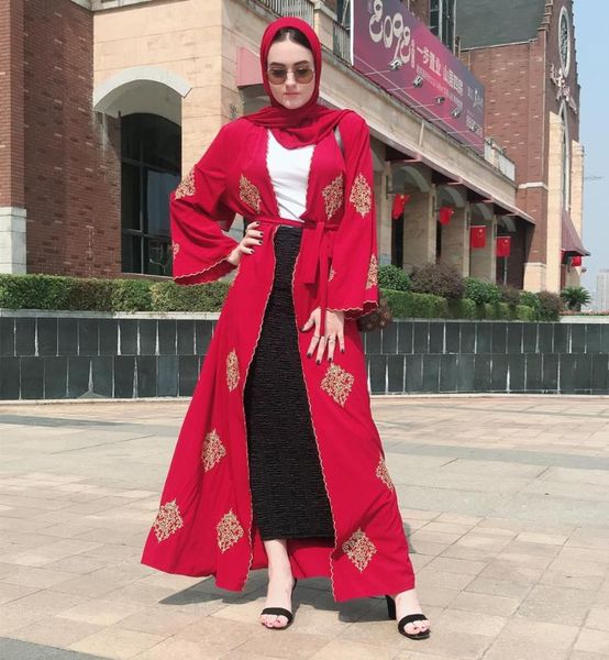 

ethnic clothing open abaya dubai turkey muslim fashion kimono femme musulmane cardigan islam caftan marocain african dresses for women robes, Red