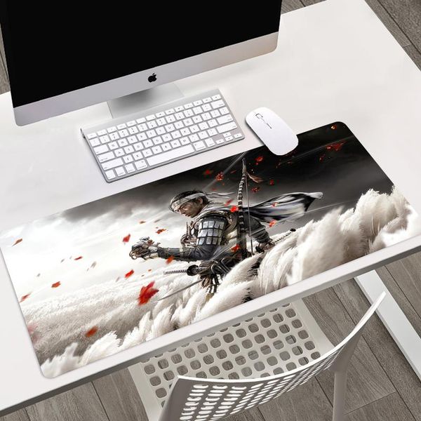 

mouse pads & wrist rests ghost of tsushima gamer mat mousepad gaming accessories large pad rubber non-slip extended keyboards ta