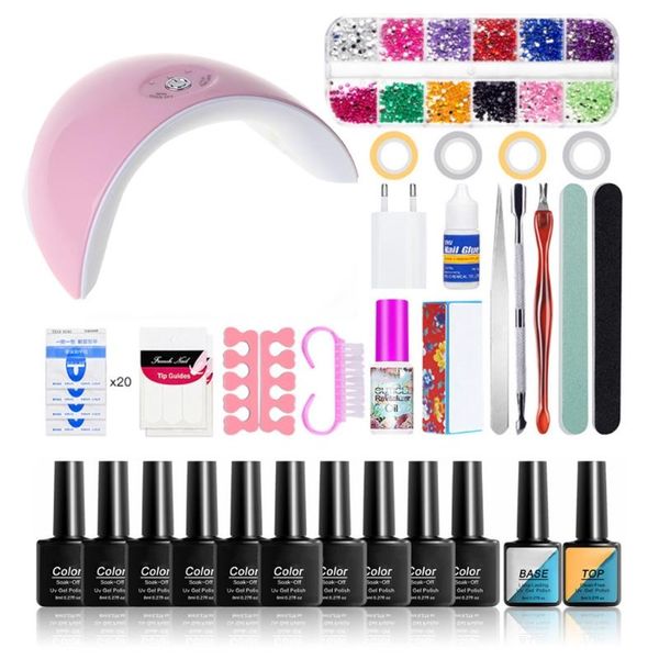 

nail art kits y1uf 52 pcs extension gel kit builder with 36w uv led lamp manicure