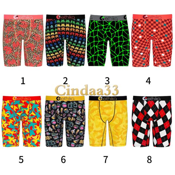 

ethika fashion mens swimwear shorts trendy leopard print short pants boxer men quick dry briefs shorts sports beach swimsuit clothes, White;black