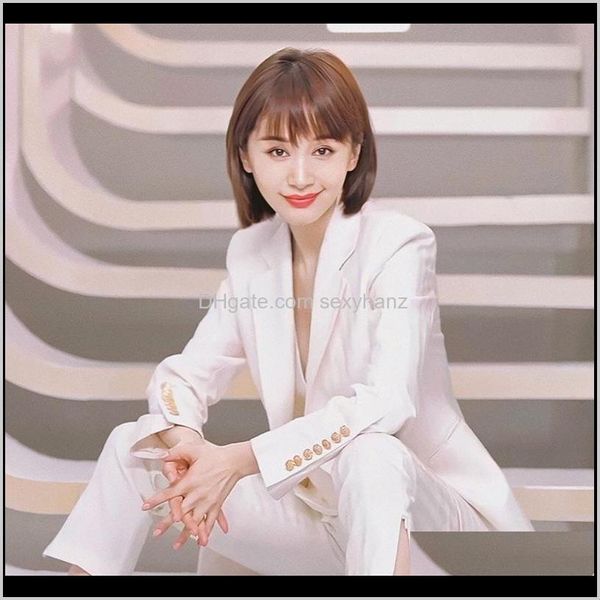 Costumes Blazers Vêtements pour femmes Vêtements Drop Delivery 2021 Prince Star In Chinese Small Wind White Female Temperament Of The Autumn Fashion T