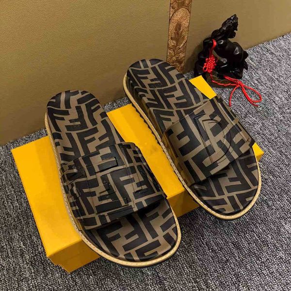 

trend european and american wear comfortable summer 2021 home men's sandals fashion one word slippers yw yw, Black