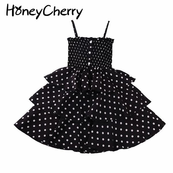 

girls dress summer children's clothing wave point princess party for kids girl birthday 210515, Red;yellow