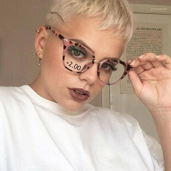 

sunglasses classic luxury cat eye reading glasses ladies fashion computer filter blue light blocking pink leopard frame eyeglasses, White;black