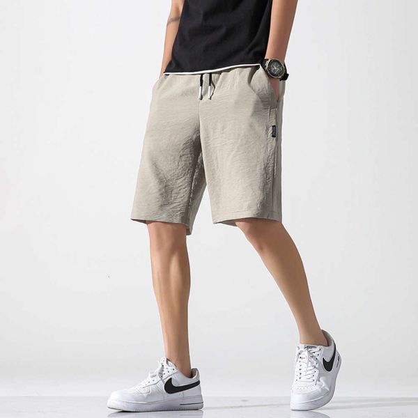 

men's shorts men's shorts summer ice thin quick drying pants loose sports casual breeches, White;black