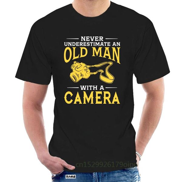 

men's t-shirts never underestimate an old man with a camera men t shirt hiphop leisure cotton crewneck custom short sleeve @075255, White;black