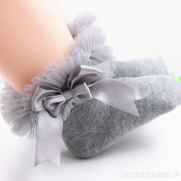 

socks infant toddler baby sock girls kids princess bowknot lace floral short cotton ruffle frilly trim ankle, Pink;yellow