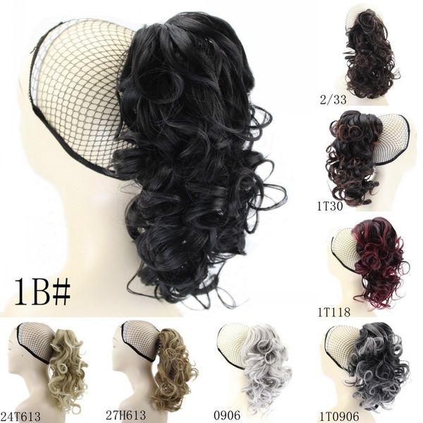 

collet 9 curly color hair ponytail wig, Black;brown