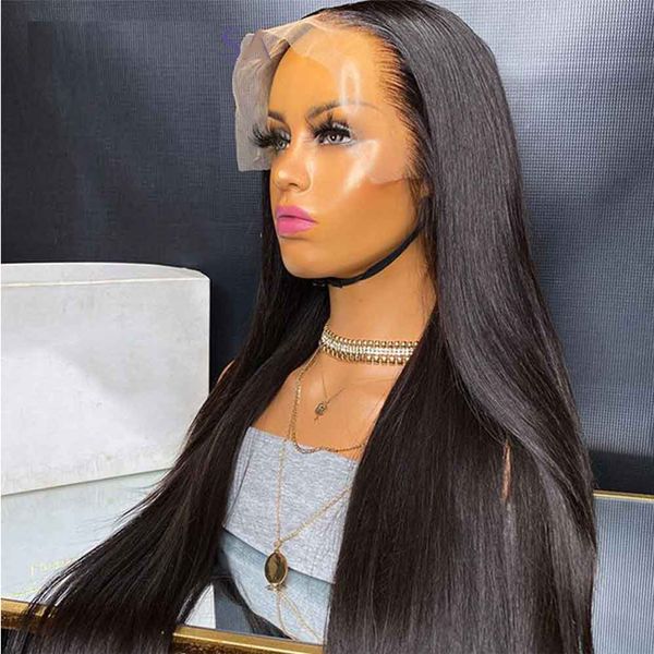 

costume accessories glueless silky straight black colored lace front wig synthetic wig for black women with baby hair natural hairline heat, Silver