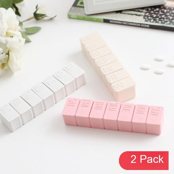 

1pc grid 7 days a week candy dispenser storage container portable bottles & jars