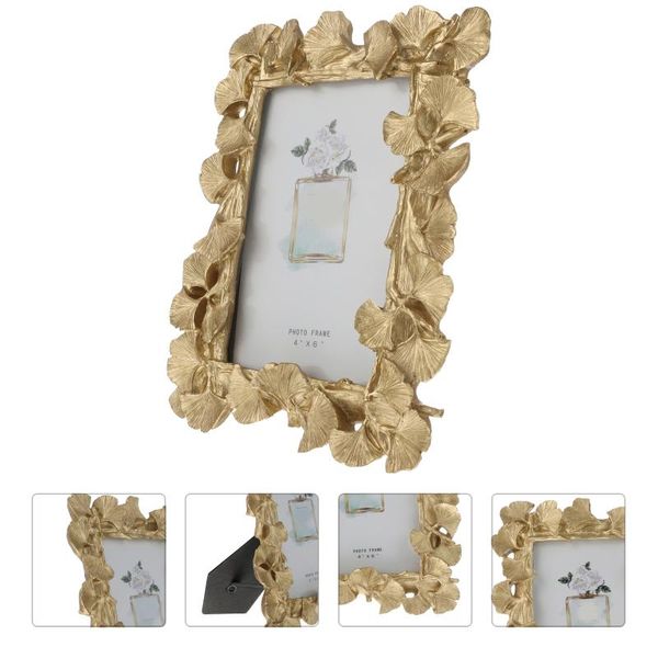 

frames retro po frame deskpicture creative gold gingko leaf holder