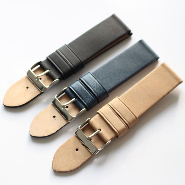 

watch bands soft genuine leather buckle strap black blue band charm men and women 18mm 20mm 22mm cowhide universal straps, Black;brown