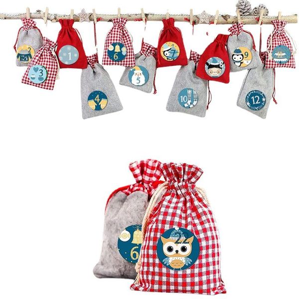 

gift wrap christmas set consists 10m cotton rope, 24 stickers, clips and bags, which are used for family party decoration