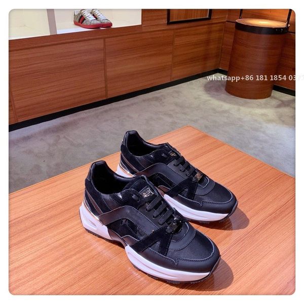 

new season luxury designer shoes fashion luxury shoes men's leather lace up platform oversized sole sneakers white black casual shoes, Red;white