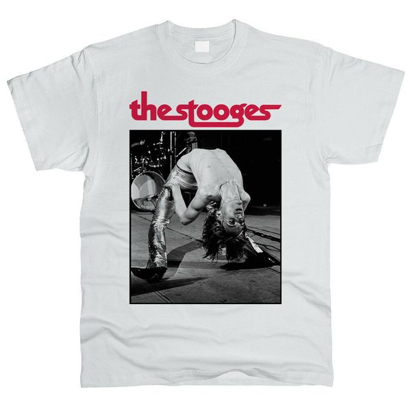 

the stooges iggy pop men t-shirt, White;black