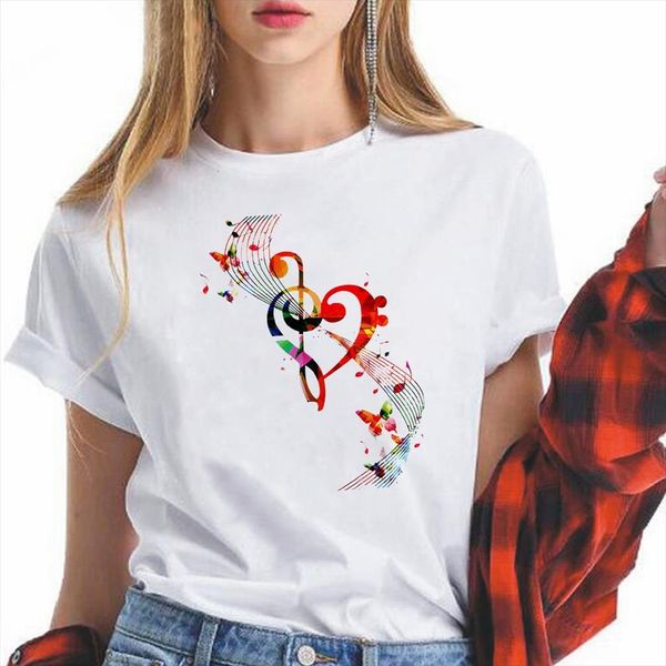 

relaxed casual and women mens t shirt musical note womens 90s artistic ulzzang short sleeve roupas femininas tumblr france romantic, White;black