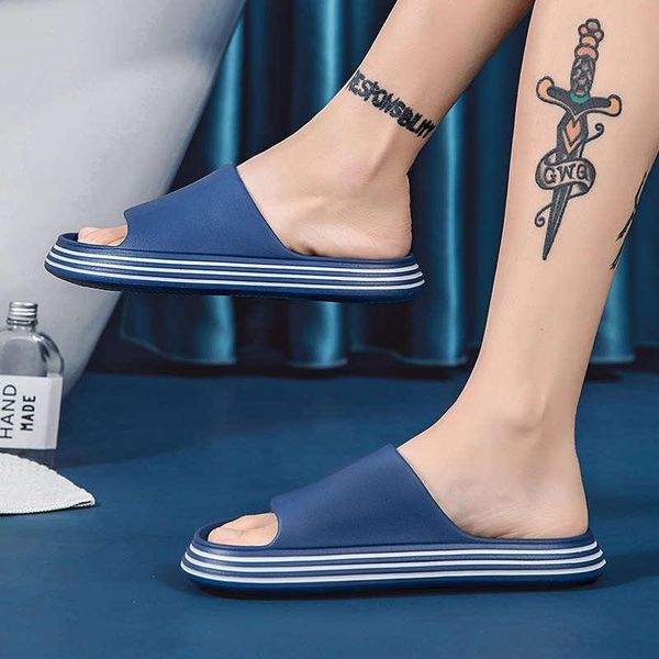 

slippers confort beach slipper goods 2021 luxury woman flip flops flat sandals heels absorption summer men's shoes laufen tennis, Black