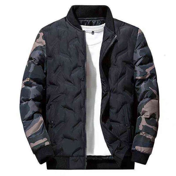 

men's coat winter down cotton et camouflage printing men's padded, Black
