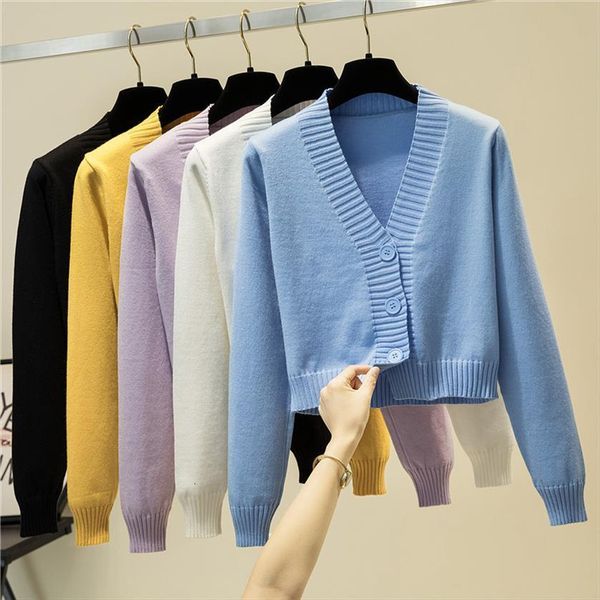 

v neck cardigans women womens sweater long sleeve streetwear casual crop fall solid outwear knitted cardigan winter, White;black