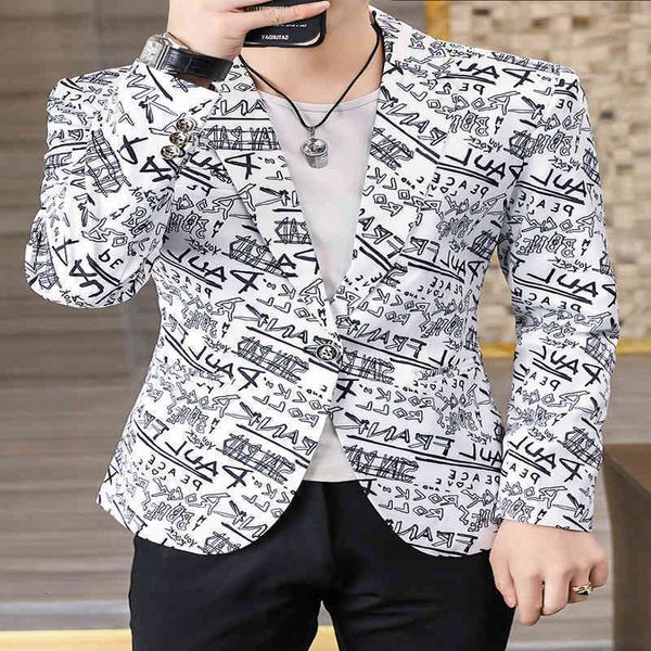

small 2021 slim fit youth casual suit spring and autumn men's wear, White;black