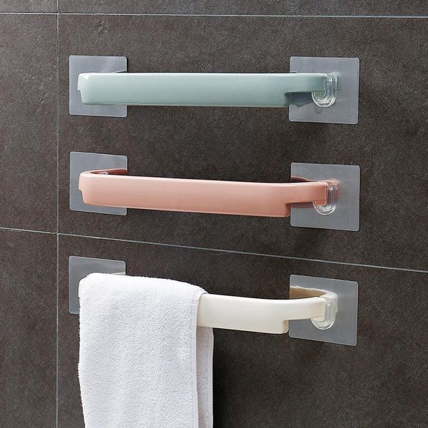 

towel racks punching bathroom rack bar single pole wall-mounted toilet ok