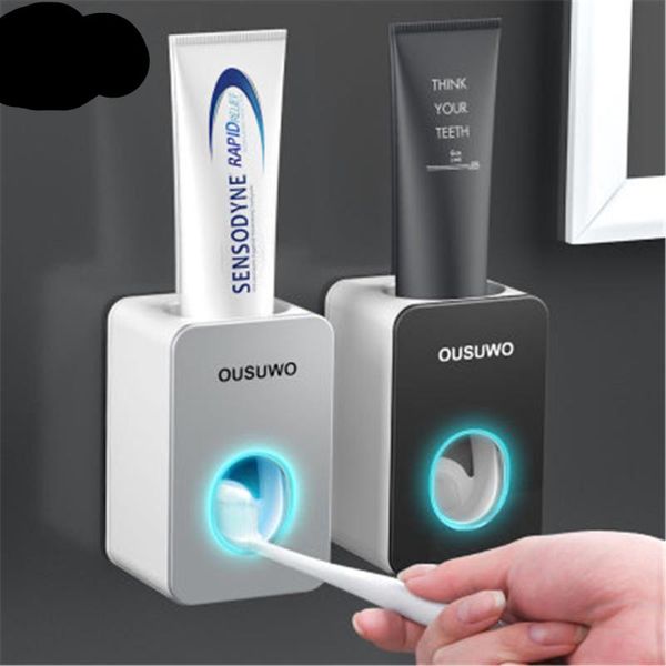 

wall-mounted toothpaste dispenser automatic squeezer toothbrush holder punching multi bathroom storage accessory bath set