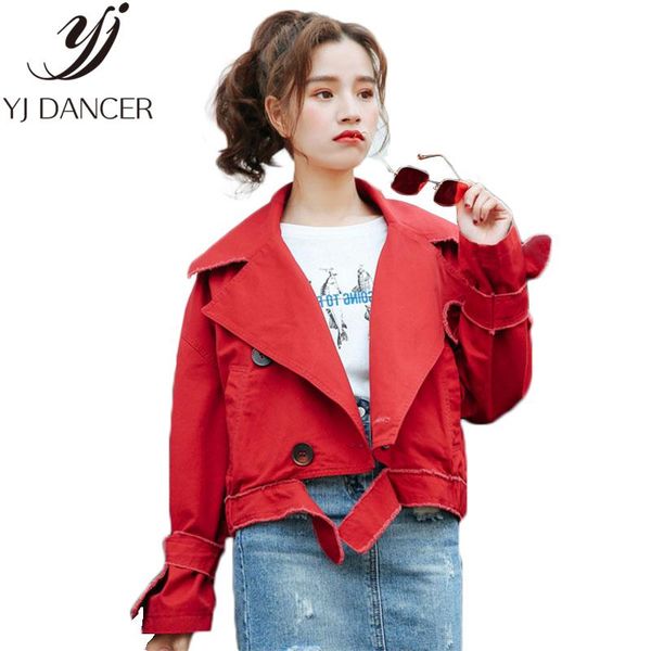 

women's jackets 2021 spring autumn plus size fashion women loose vintage short paragraph denim jacket female motorcycle ljj00100, Black;brown