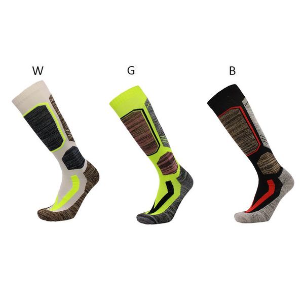 

sports socks men winter warm ski cycling thick long absorb sweat outdoor hiking running basketball, Black